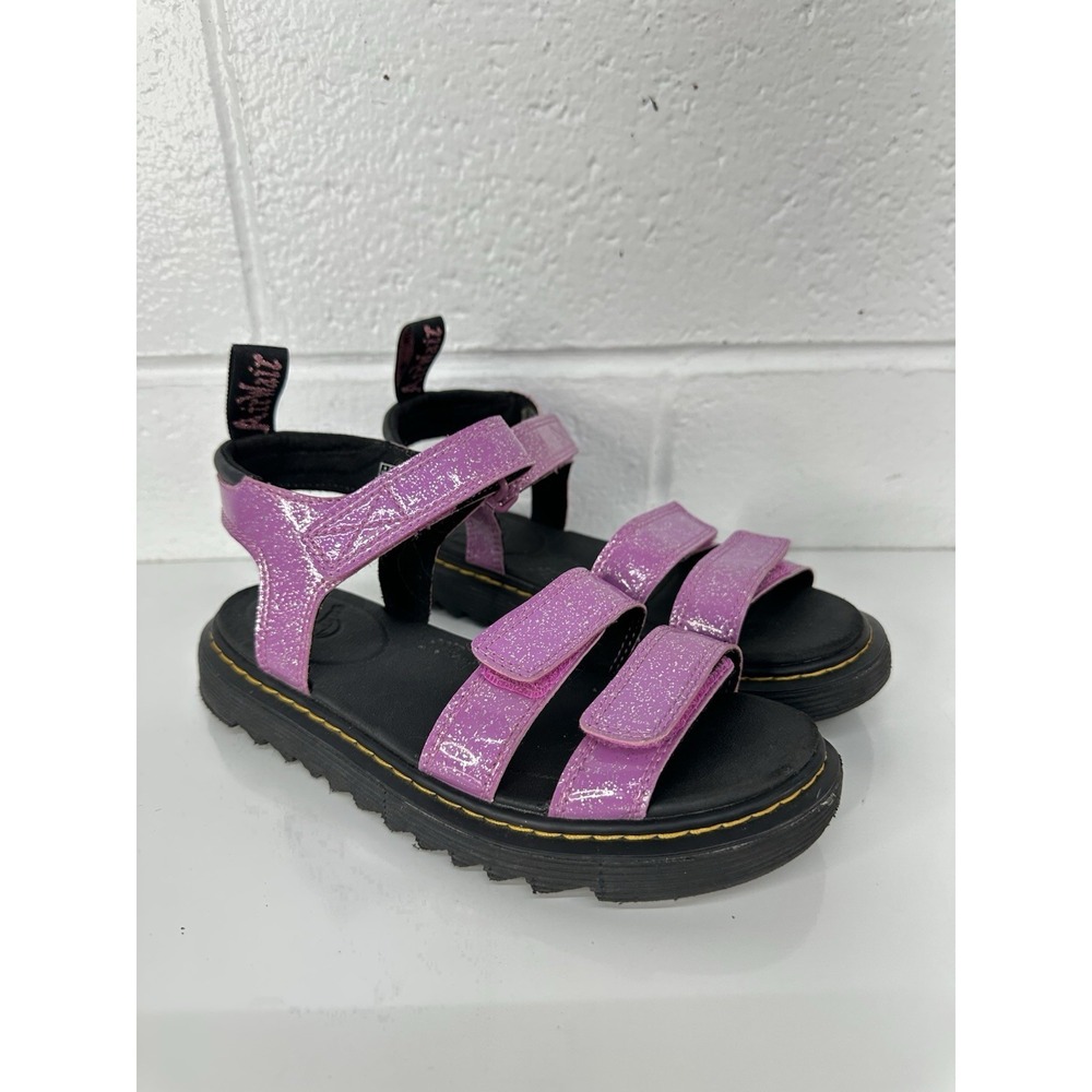 Dr. Martens Klaire Y Sandals Pink Glitter‎ Strappy / Girls Size 5 / Women's 6